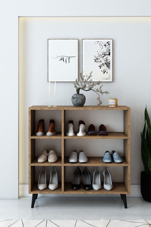 3 Kapaklı Raflı Ayakkabılık – Çok Amaçlı Modern Dolap | Vestiyer | Portmanto