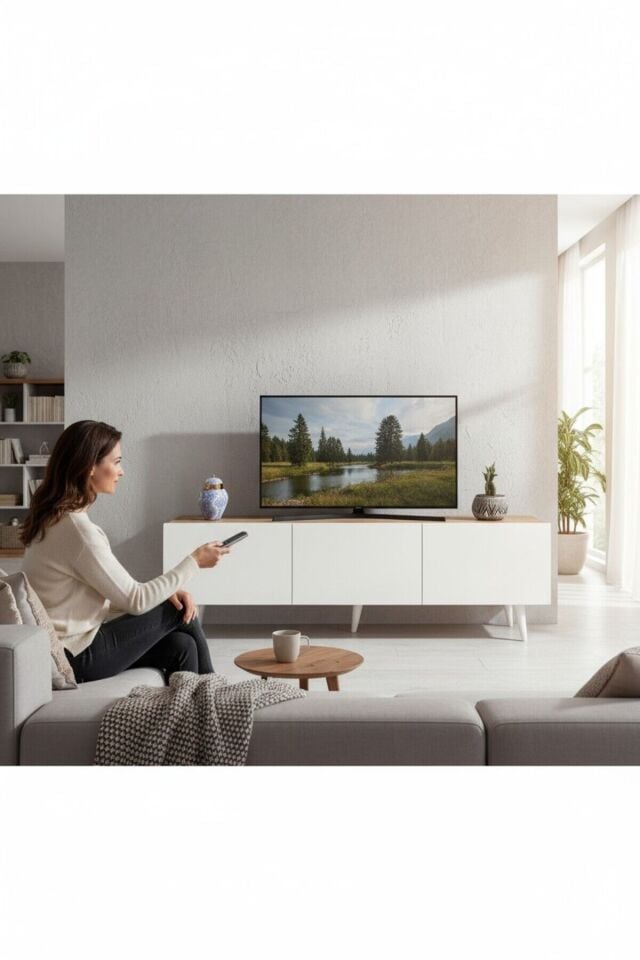 Model Vera 180 cm Beyaz 3 Kapaklı TV Ünitesi – Modern TV Sehpası | Televizyon Konsolu