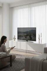 Model Vera 180 cm Beyaz 3 Kapaklı TV Ünitesi – Modern TV Sehpası | Televizyon Konsolu