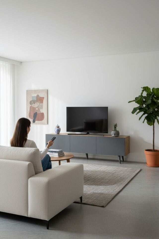 Model Vera 180 cm Çam Antrasit 3 Kapaklı TV Ünitesi – Modern TV Sehpası | Televizyon Konsolu
