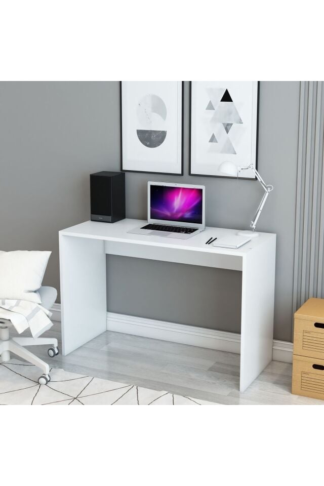 Beyaz Ofis Masası – Modern Ders Çalışma ve Bilgisayar Masası | Fonksiyonel Çalışma Masası