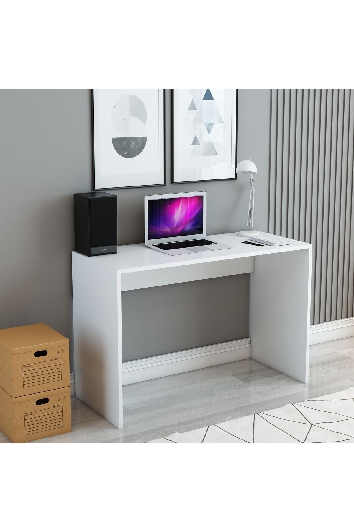 Beyaz Ofis Masası – Modern Ders Çalışma ve Bilgisayar Masası | Fonksiyonel Çalışma Masası
