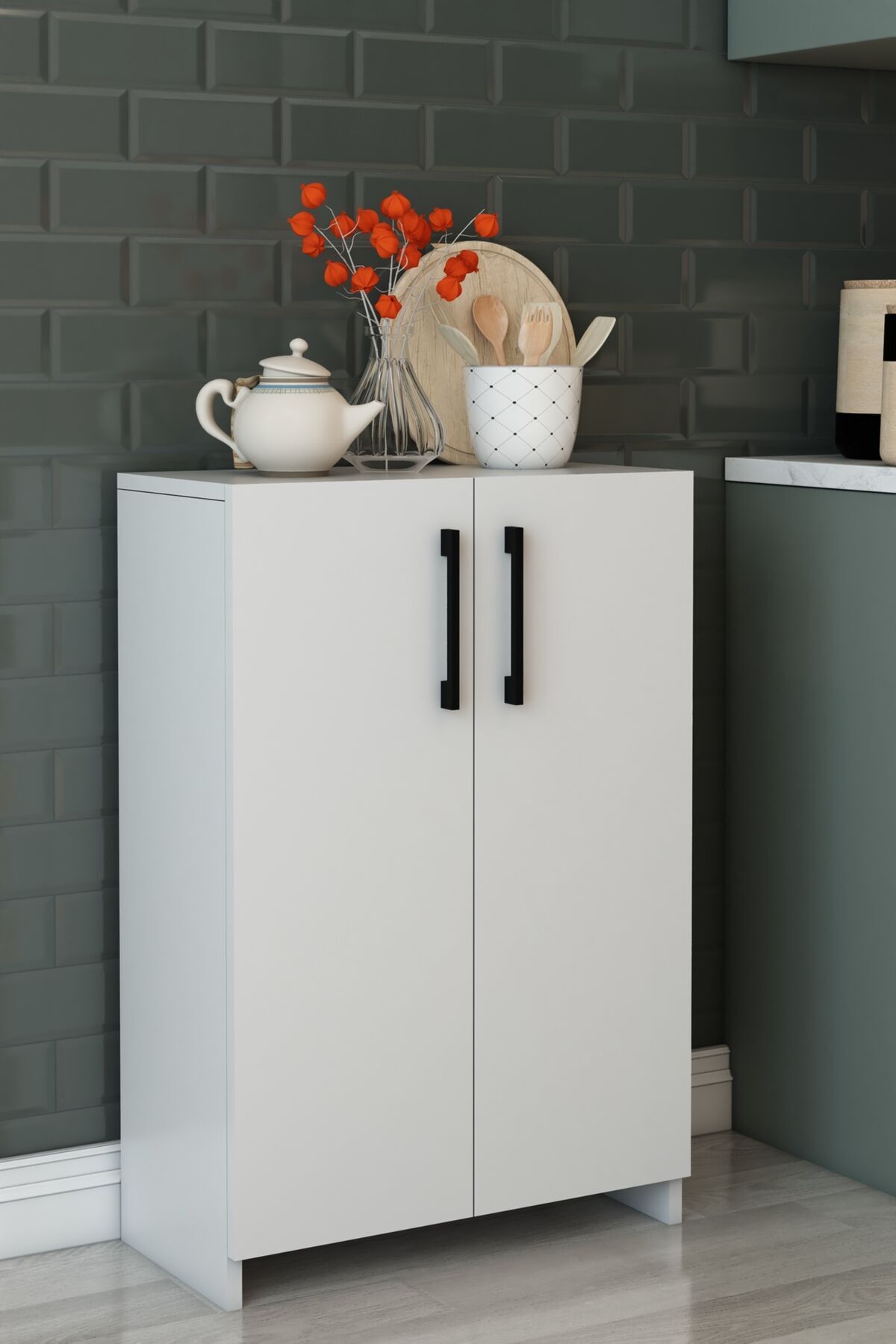 Beyaz 70 cm Çok Amaçlı İki Kapaklı Dolap – Modern Fonksiyonel Mutfak Dolabı