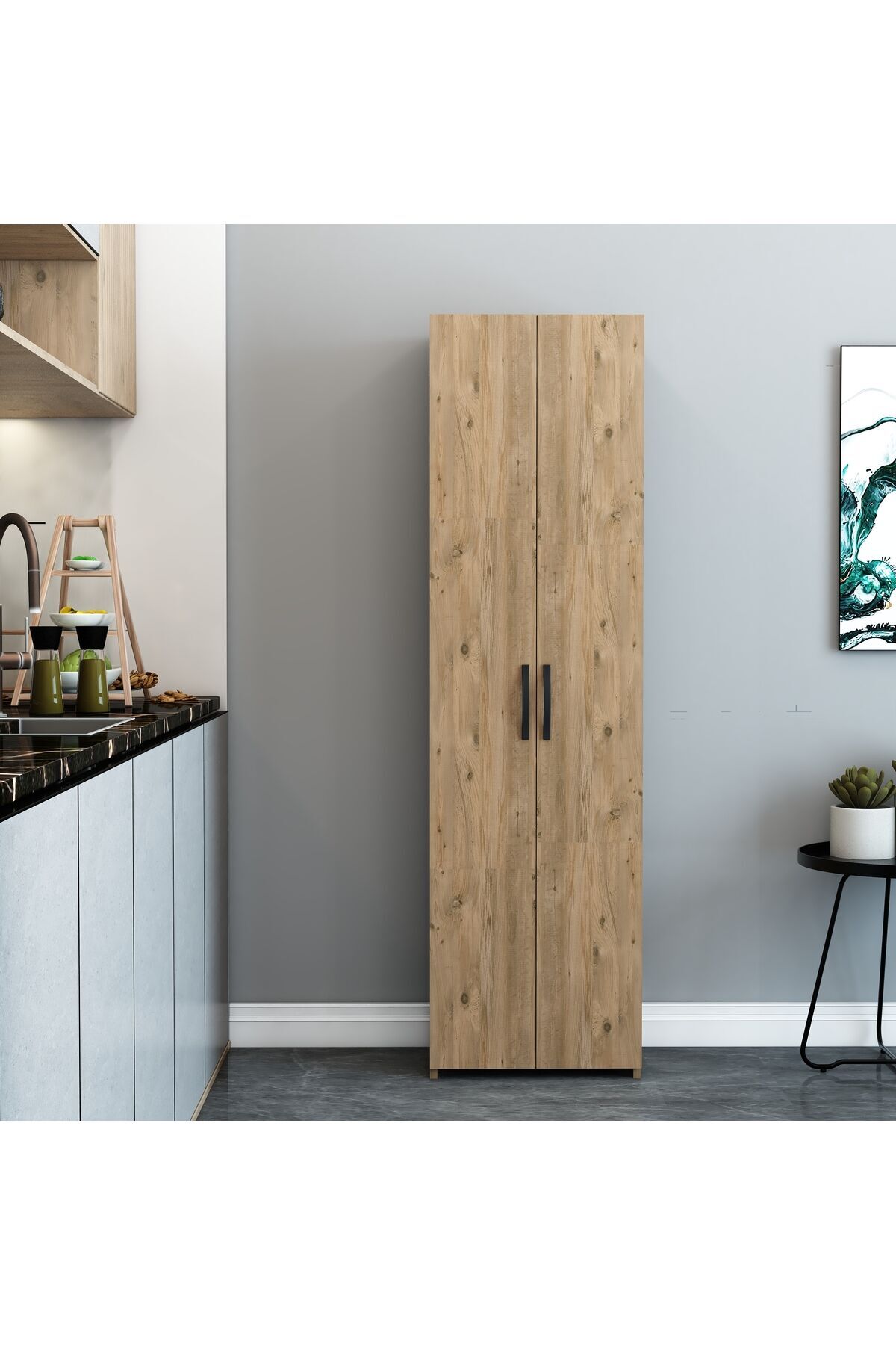 180 cm Kahverengi Çok Amaçlı 5 Raflı Dolap – Modern ve Fonksiyonel Depolama Dolabı