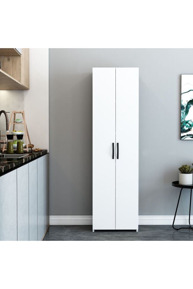 180 cm Beyaz Çok Amaçlı 5 Raflı Dolap – Modern ve Fonksiyonel Depolama Dolabı