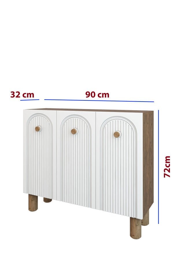 Bohem Model 3 Kapaklı Kahve Köşesi Standı - MDF Membran Kapak | 90 cm Kahve İstasyonu