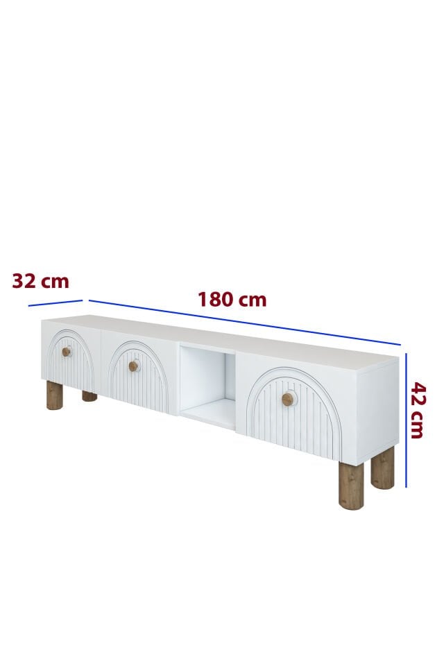 Bohem Model 3 Kapaklı TV Ünitesi - MDF Membran Kapak | 180 cm
